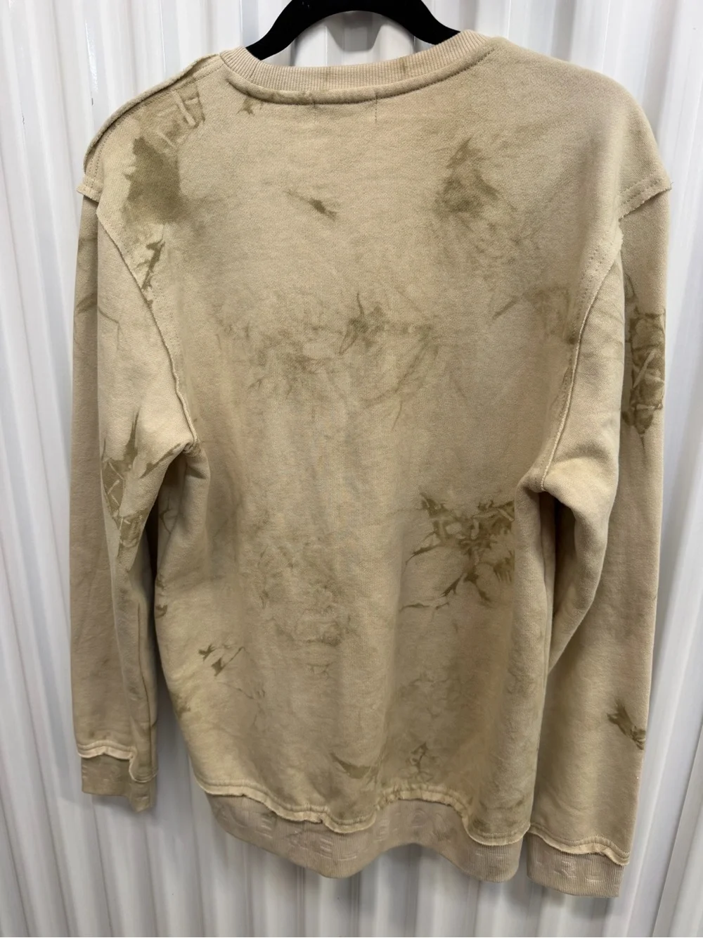 True Religion Tie Dye Horseshoe Sweatshirt Men Small Tan Beige